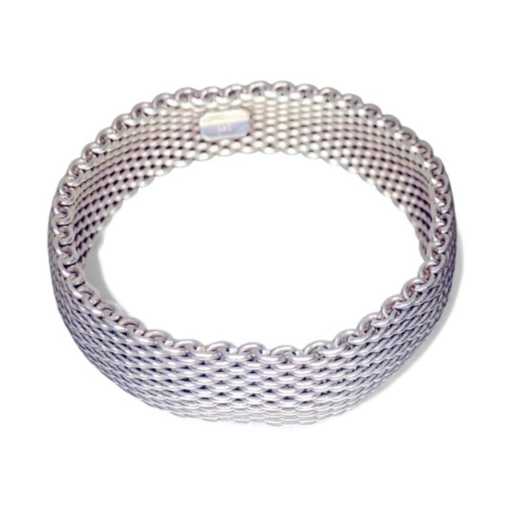 EUC Tiffany & Co 925 Sterling Silver Mesh Somerset
Bangle Bracelet - Medium - Picture 3 of 7